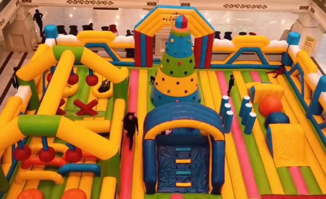 Inflatable park, inflatable park at Playdium